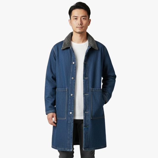 veste-en-jean-longue-fourree-homme-bleu