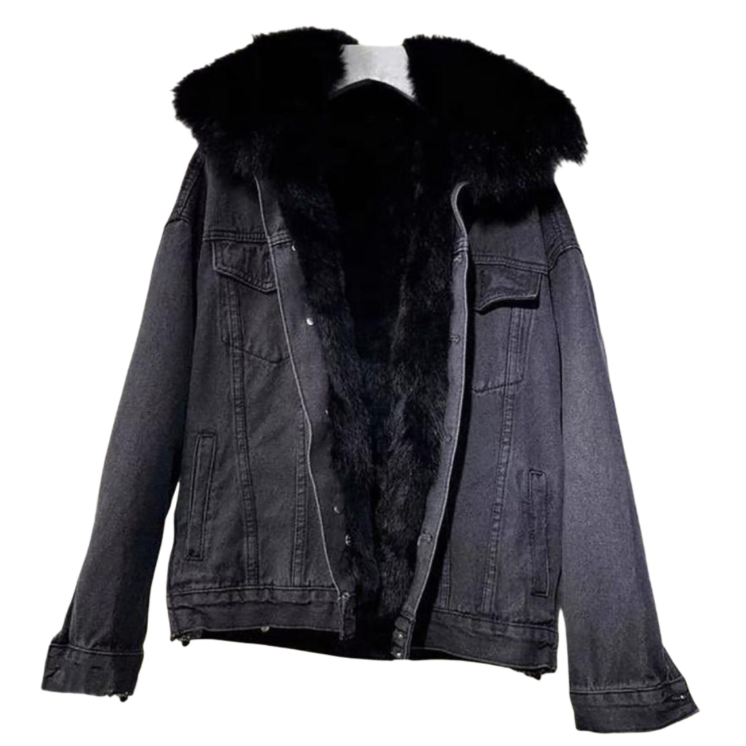 veste-en-jean-noir-fourrure-femme