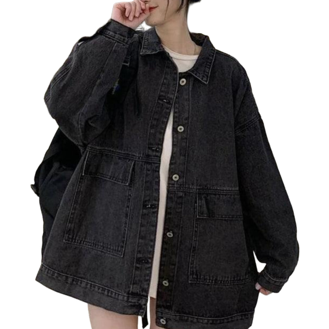 veste-en-jean-noire-oversize-femme