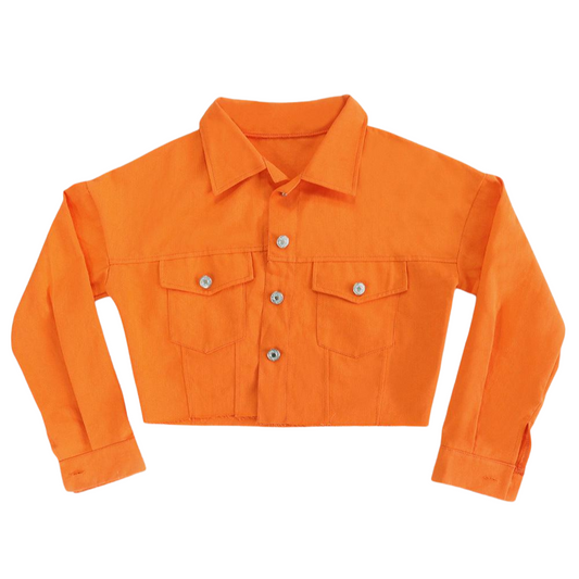 veste-en-jean-orange-courte-femme