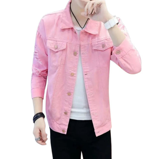 veste-en-jean-rose-pale-homme-usee