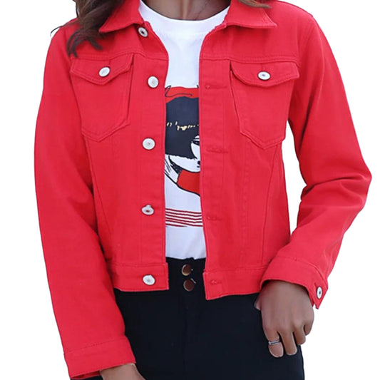 veste-en-jean-rouge-courte-femme