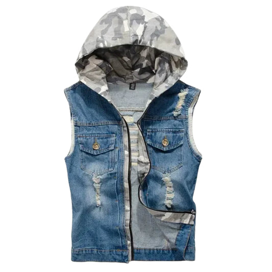 veste-en-jean-sans-manches-capuche-camouflage-homme