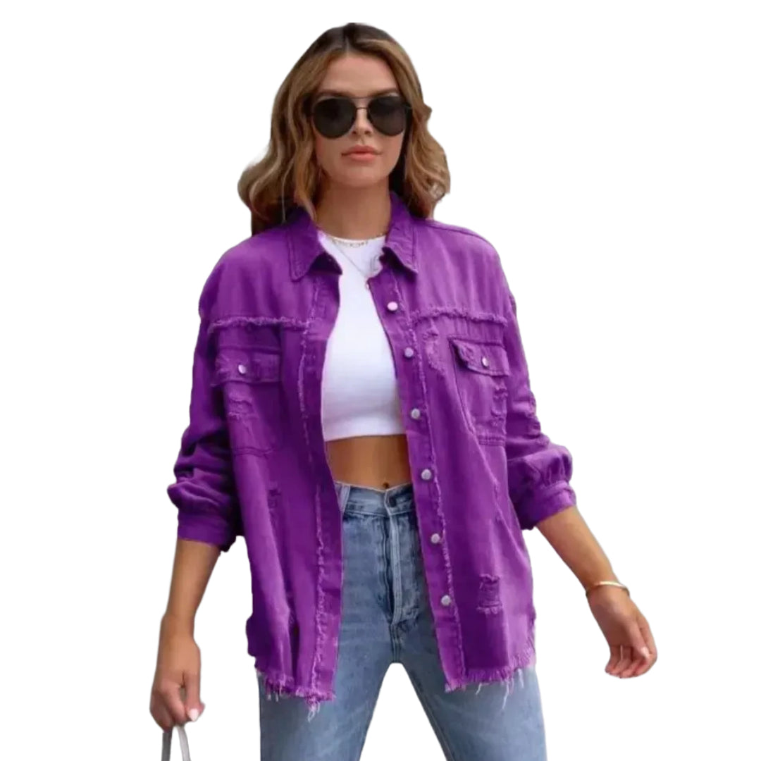 veste-en-jean-violette-déchirée-femme