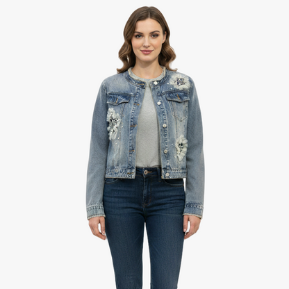 veste-jean-perles-dentelle-femme